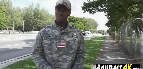  Brave soldier decides to serve to his country banging hard.